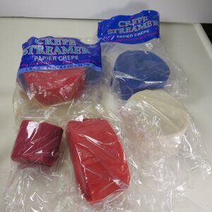 Crepe Paper Red White Blue Streamers 1 3/4" wide variety of lengths Patriotic